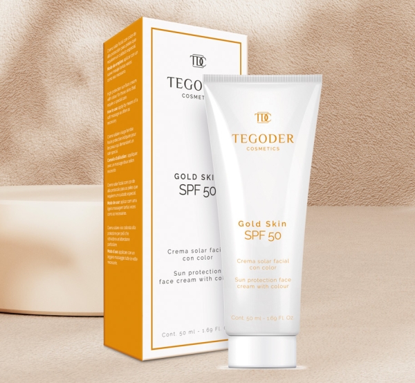 Тонирующий солнцезащитный крем Tegoder Gold Skin SPF 50